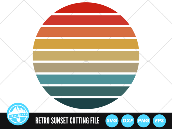 Retro Vintage Sunset SVG