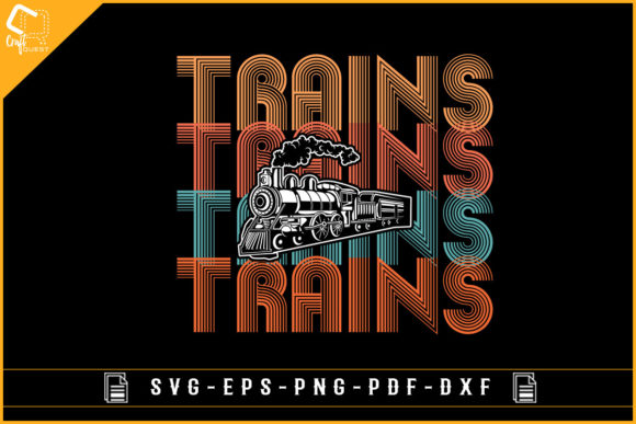 Trains Vintage Retro T-shirt Sublimation