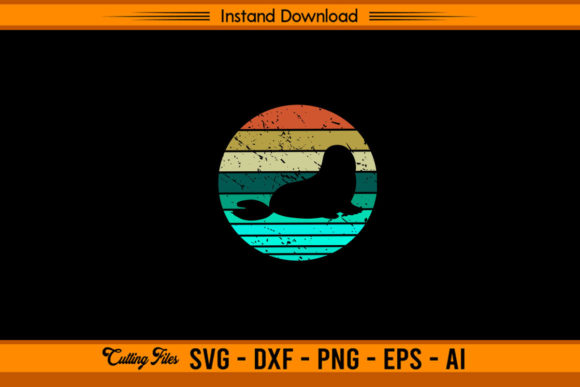Vintage Retro Sea Lion